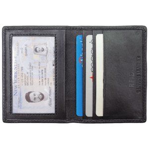 Genuine Leather Men's Mini Card Holder with RFID Blocking